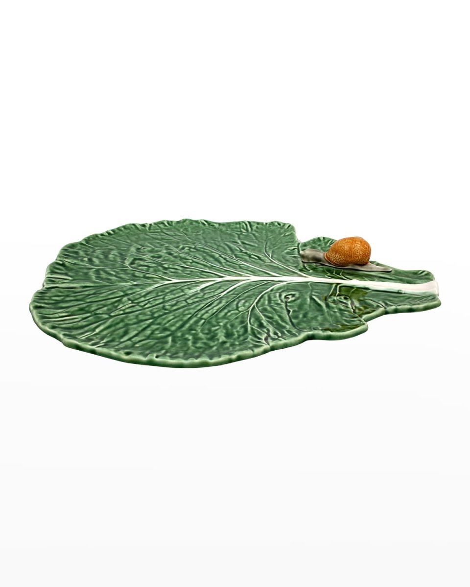 Cabbage Leaf Tray With Snail Green